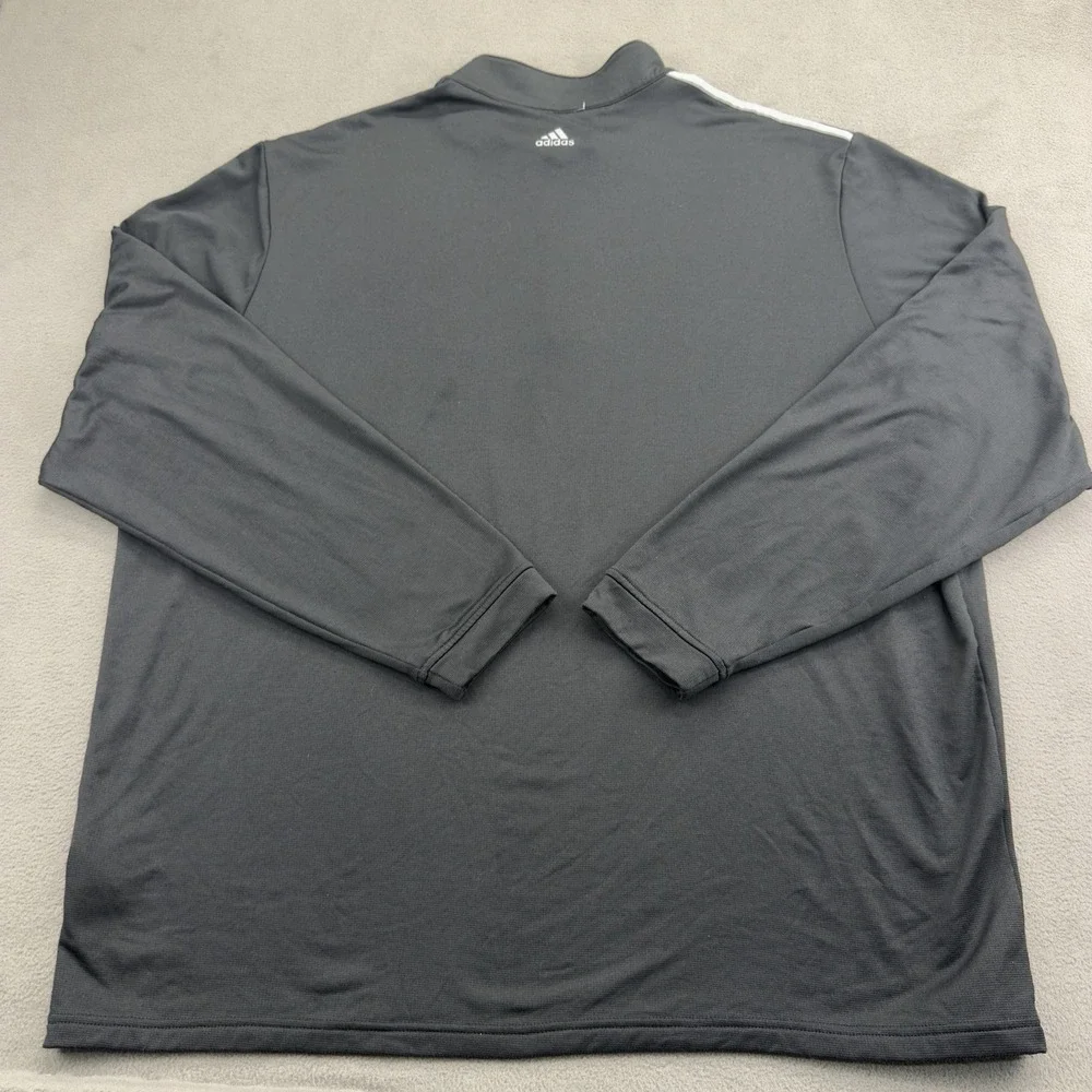 Adidas Golf 3-Stripes 1/4 Zip Pullover Mens 2XL Black White Performance Wicking